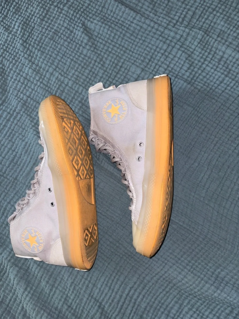 Converse High Top Sneakers in Pale Lavender with Gum Sole - Picture 2 of 4